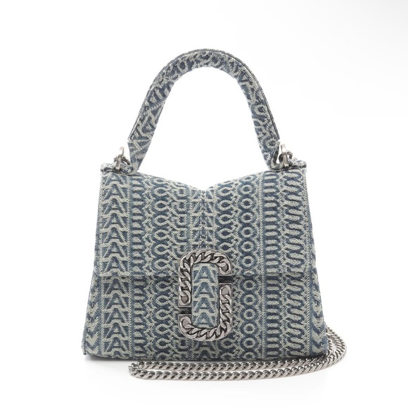🎉SOLD🎉Marc Jacobs Monogram 2-way shoulder bag THE MINI TOP HANDLE Denim Bag - Picture 3 of 7